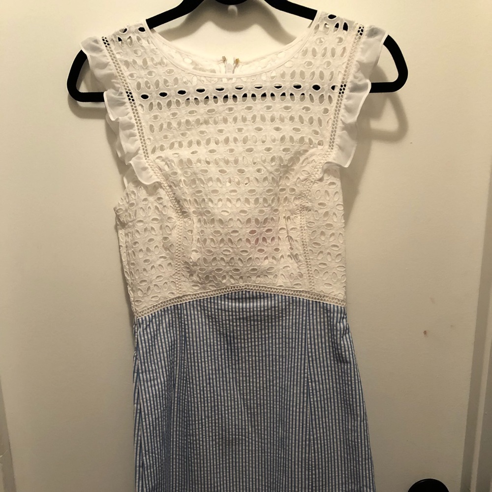 Lilly Pulitzer Lace Dress with Seersucker Print (Size 4)